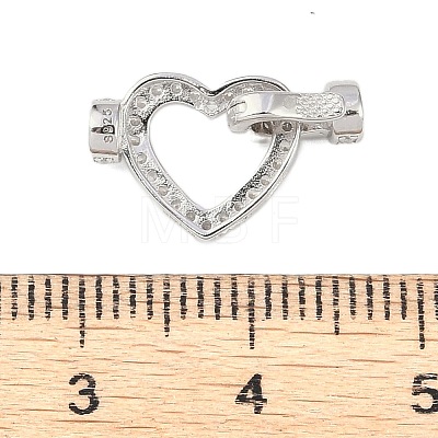 925 Sterling Silver Micro Pave Clear Cubic Zirconia Fold Over Clasps STER-P060-42P-1