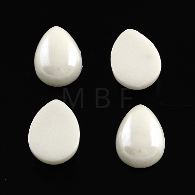 Pearlized Plated Opaque Glass Cabochons X-PORC-S778-18x25-M-1
