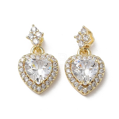 Valentine's Day Brass Micro Pave Clear Cubic Zirconia Charms KK-A299-05G-1