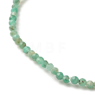 Natural Emerald Round Beaded Stretch Bracelet BJEW-JB07748-02-1