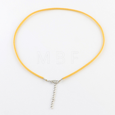 2mm Faux Suede Cord Necklace Making with Iron Chains & Lobster Claw Clasps NCOR-R029-M-1