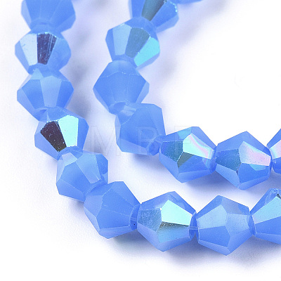 Imitation Jade Electroplate Glass Beads Strands EGLA-A039-J6mm-L04-1