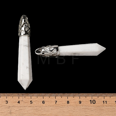 Natural Howlite Pointed Big Pendants G-Z055-01P-27-1