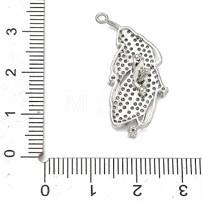 Feather Brass Micro Pave Cubic Zirconia Enhancer Shortener Bails KK-F934-07A-P-1