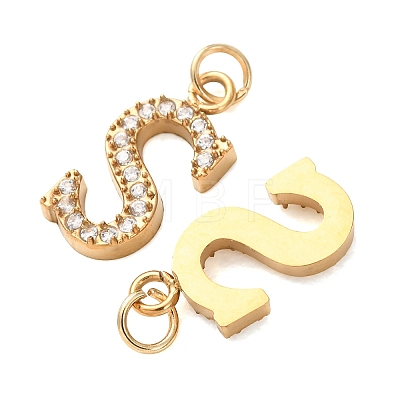 304 Stainless Steel with Crystal Rhinestone Charms RB-CBA5270-11G-S-1
