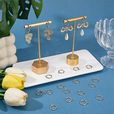 20Pcs Brass Huggie Hoop Earrings Findings KK-SC0008-06-1