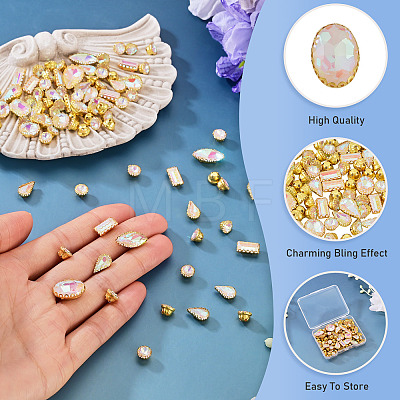 100Pcs Glass Sew on Rhinestones GLAA-TA0004-46-1