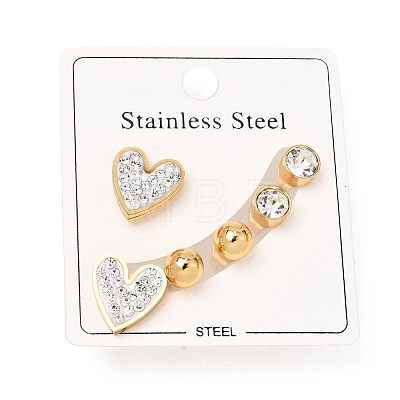 304 Stainless Steel Stud Earrings SA-CBAF6AD-28G-1