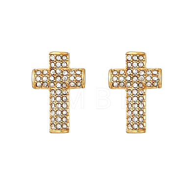 Cross Stainless Steel Crystal Rhinestone Stud Earrings for Women RH7561-5-1