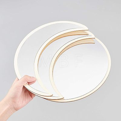 Acrylic Wooden Moon Phase Mirror DIY-WH0167-48A-1