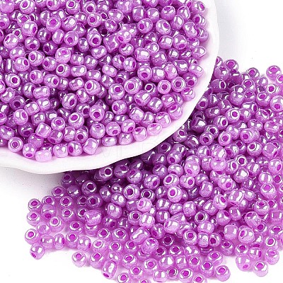 DIY Craft Beads 6/0 Ceylon Round Glass Seed Beads X-SEED-A011-4mm-150-1