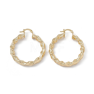 Rack Plating Brass Hoop Earrings for Women EJEW-A088-17G-1