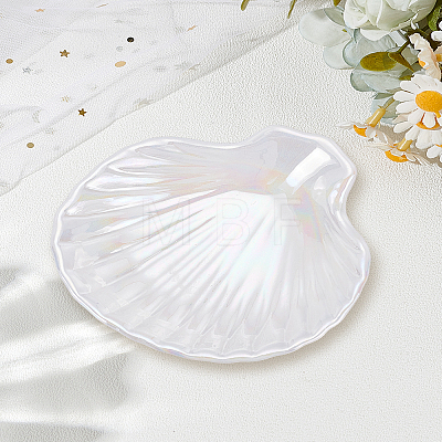 1Pc Shell Shaped Porcelain Jewelry Plate DJEW-LP0001-29-1