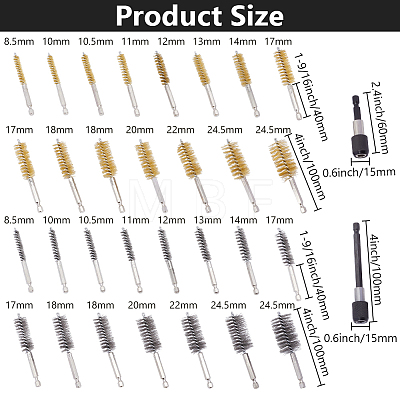30Pcs 30 Styles Stainless Steel Bore Brush FIND-DL0001-02-1