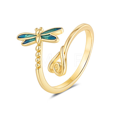 Brass Enamel Cuff Open Rings WG9C057-02-1