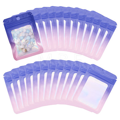 60Pcs Rectangle Glitter Holographic Plastic Resealable Packaging Bags ABAG-TA0001-97A-01-1
