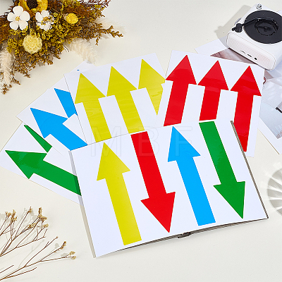 20Sheets 4 Colors Paper Self-Adhesive Arrows Guide Label Stickers DIY-GF0014-48-1