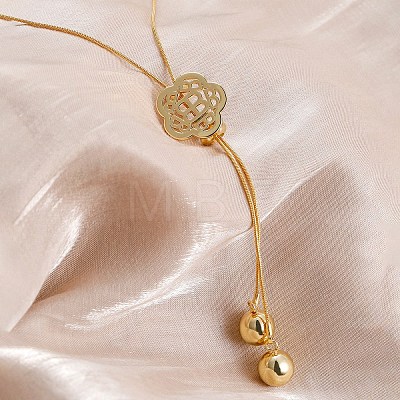 Elegant Hollow Flower Y-Shaped Chain Pendant Lariat Necklaces for Autumn/Winter RX2303-4-1