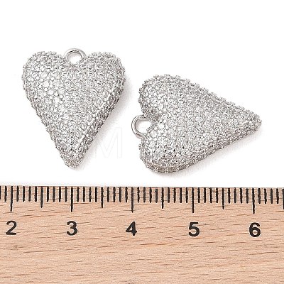 Brass Micro Pave Clear Cubic Zirconia Pendants KK-S388-01P-04-1