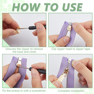 Stainless Steel Zipper Accessories FIND-WH0173-498KCG-1