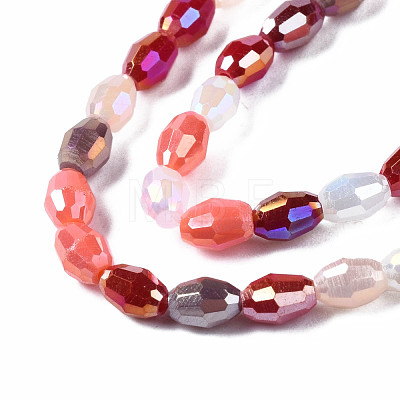 Electroplate Glass Beads Strands EGLA-N002-09G-1