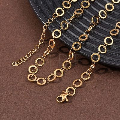 304 Stainless Steel 6MM Ring Link Chain Necklaces NJEW-P343-01A-G-1