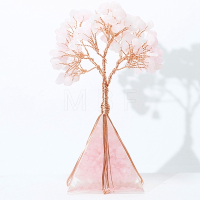 Natural Rose Quartz Tree of Life Feng Shui Ornaments TREE-PW0001-19A-1