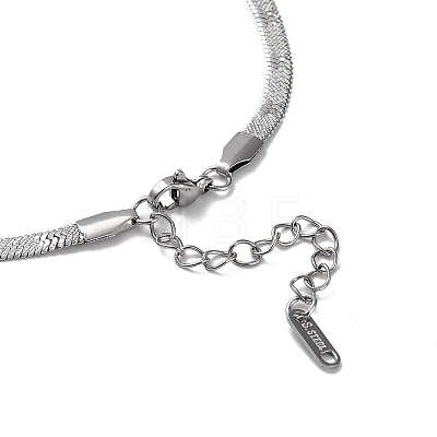 304 Stainless Steel Herringbone Chain Necklace NJEW-D045-10P-1