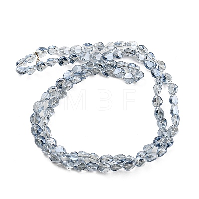 Pearl Luster Plated Electroplate Transparent Glass Beads Strands EGLA-G037-04A-PL02-1