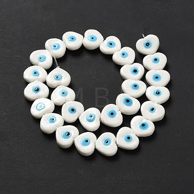 Handmade Evil Eye Lampwork Beads Strands X-LAMP-E023-07C-01-1