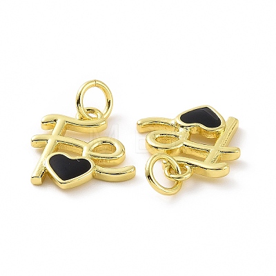 Rack Plating Brass Enamel Charms KK-C008-18G-01-1