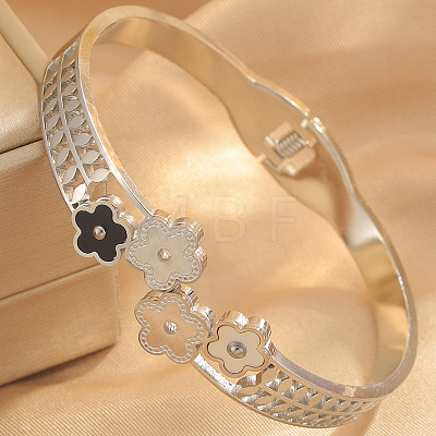 304 Stainless Steel & Acrylic Hinged Bangles for Women WG97382-02-1