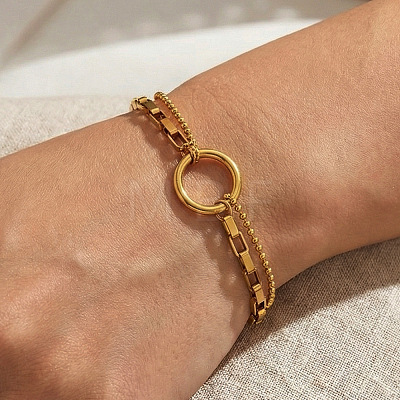 304 Stainless Steel Link Bracelets WG64898-01-1
