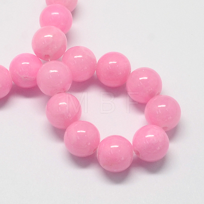 Natural Dyed Yellow Jade Gemstone Bead Strands G-R271-10mm-Y02-1