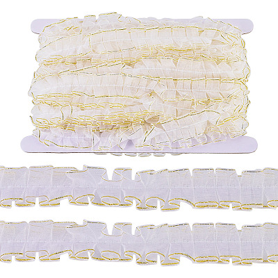 10M Double Layer Polyester Lace Ribbon OCOR-TA0004-14B-1