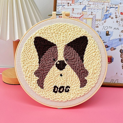 Dog Pattern Punch Embroidery Beginner Kits PW-WG34CD0-07-1