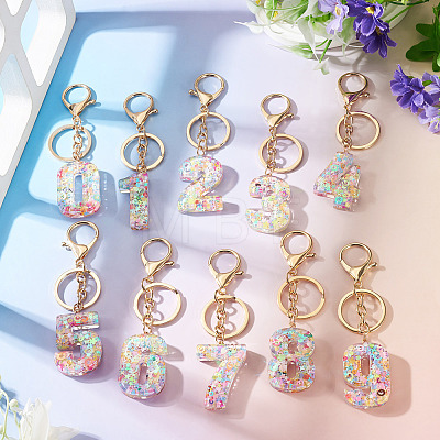 Number 0 Transparent Resin Keychains KEYC-TADJ0001-10J-1