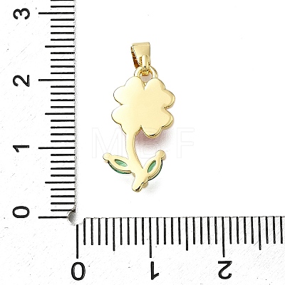 Brass Micro Pave Cubic Zirconia Pendants KK-V002-24G-03-1