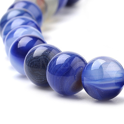 Natural Striped Agate/Banded Agate Beads Strands G-S259-04B-8mm-1