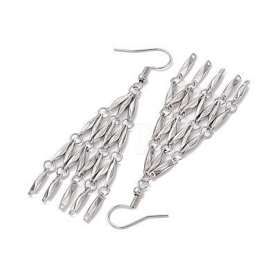 Non-Tarnish 304 Stainless Steel Bar Link Chain Dangel Earrings EJEW-JE05839-02-1