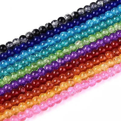 Crackle Glass Beads Strands CCG-Q001-6mm-M-1