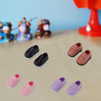 Olycraft 6 Pairs 6 Colors Plastic Doll Shoes AJEW-OC0004-40-1