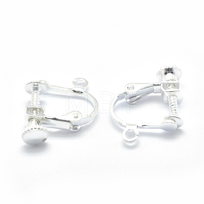 Racking Plated Brass Clip-on Earring Findings KK-P169-01S-1