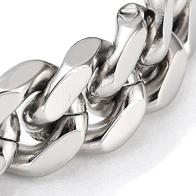 201 Stainless Steel Cuban Link Chains Bracelets for Men & Women LS-BJEW-D031-21A-P-1-1