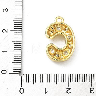 Brass Micro Pave Clear Cubic Zirconia Pendants KK-I476-02G-C-1
