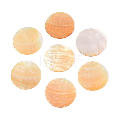 Natural Yellow Shell Pendants BSHE-T014-36B-1