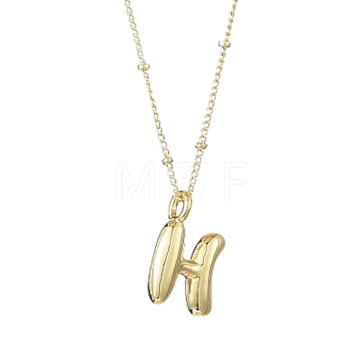 1Pc Initial Letter Brass Pendant Necklaces NJEW-YW0001-24H-1