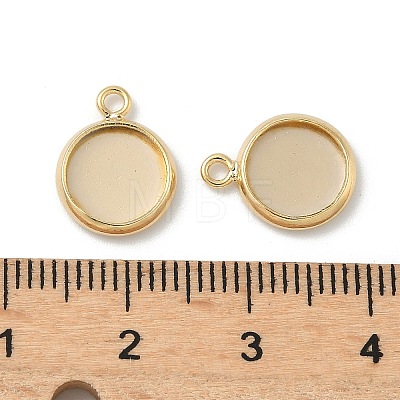 Flat Round Brass Pendant Cabochon Settings X-KK-K414-14B-G-1