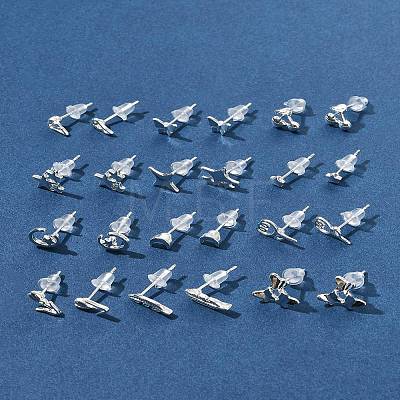 2 Pairs Alloy Stud Earrings for Women EJEW-FS0001-27J-1
