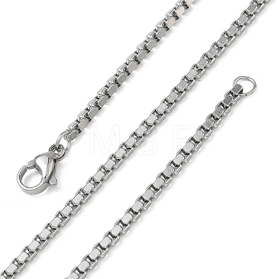 10Pcs 2.3MM 304 Stainless Steel Box Chain Necklaces NJEW-G203-05P-1